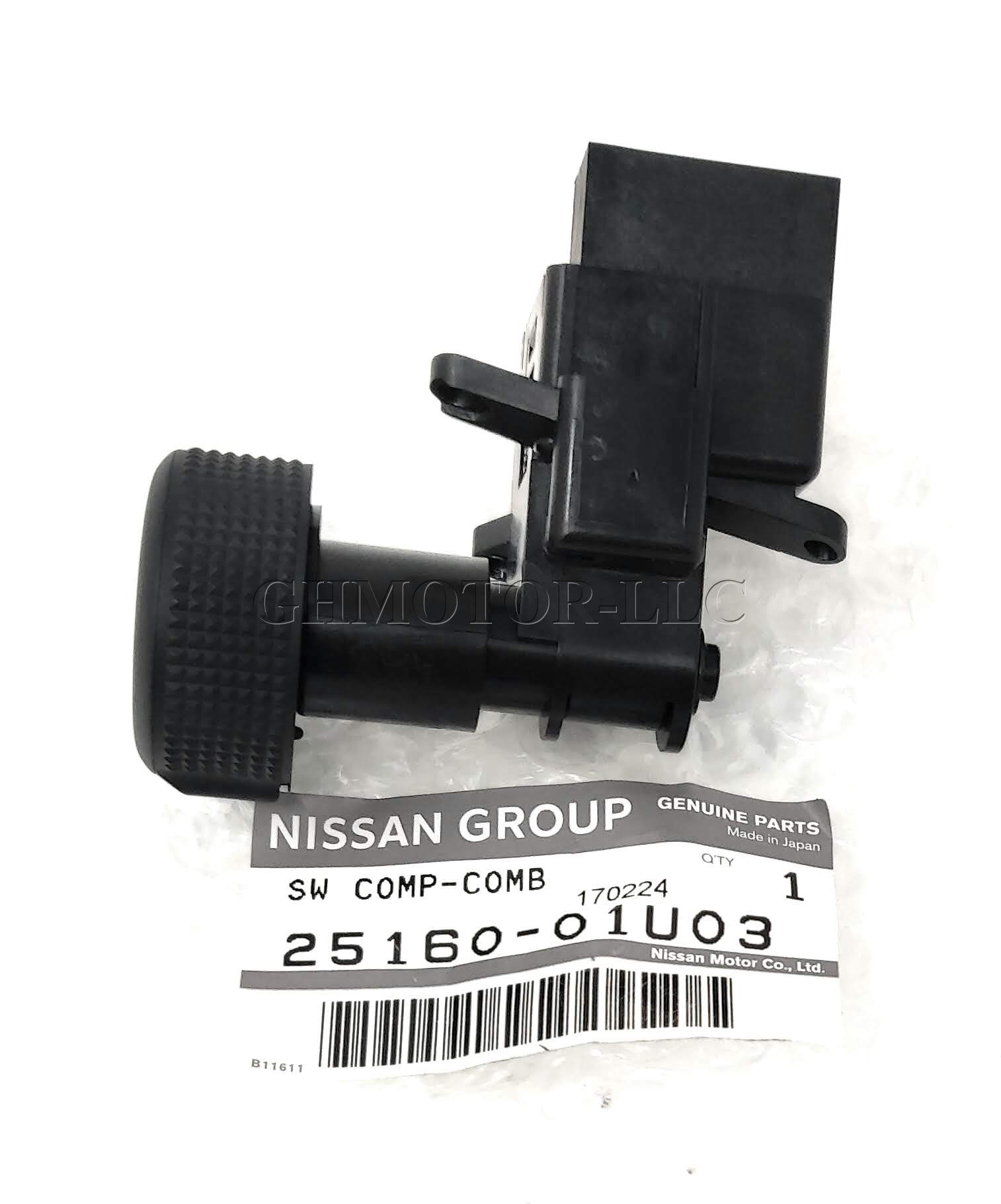 NISSAN Genuine Parts Switch Assembly Lighting Skyline Part Number 25160-01U03 skyline