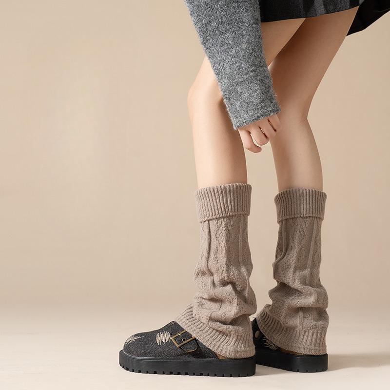 Knitted Socks for Women To Keep Warm and Versatile In Autumn and Winter. Pile-up Socks, Lolita Leg Covers, Diamond-shaped Socks