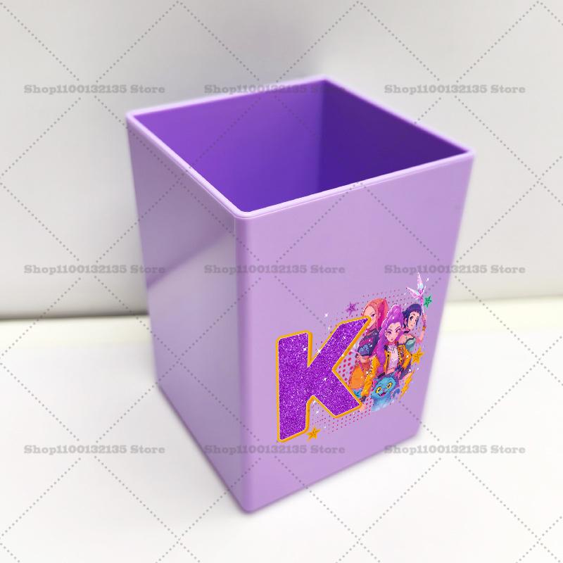 Kpop Demon Hunters Pen Holder Cartoon Anime Pattern Print Office Desk Accessories Boy Girl Stationery Pencil Organize Home Gift