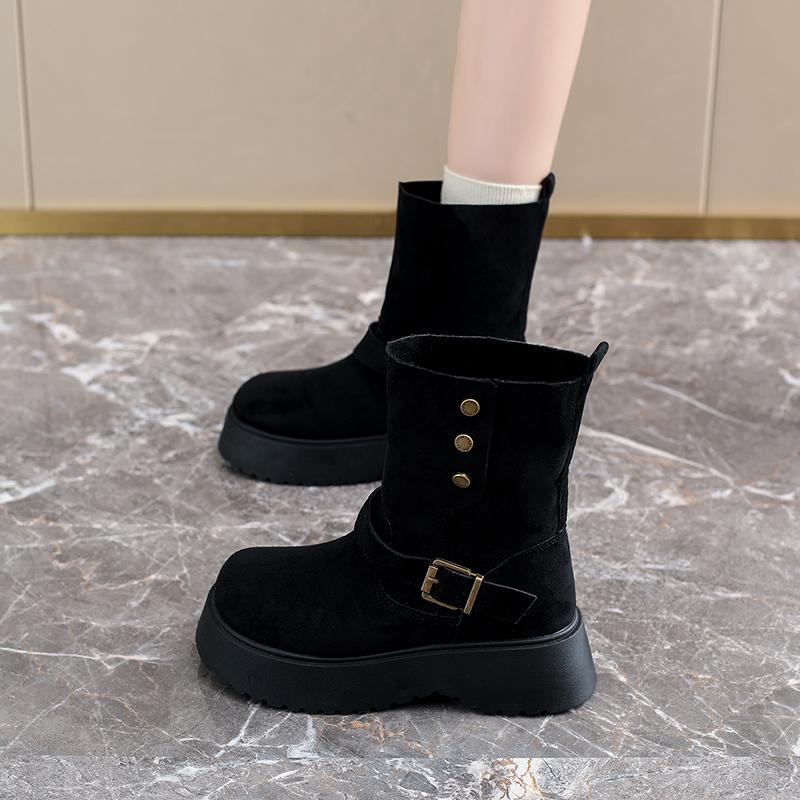 Vintage Casual Versatile Women's Short Boots, Fashionable Dual-wear Thick-soled Fashion Boots for Autumn and Winter Seasons