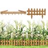 Pack of 12 Wooden Border Fences, Garden Fixed Picket Fence for Lawn Edging, Flowerbed, 60L X 1D X 34H Cm, Brown