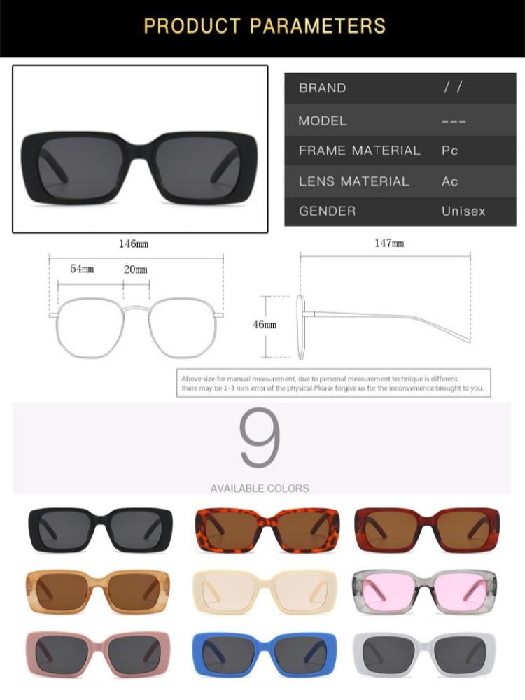 Vintage Square Sunglasses Women Men Small Rectangle Retro Shades Designer Brand Eyewear Fashion Unisex