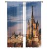 Russia Moscow Tulle Sheer Window Curtains For Living Room The Bedroom Modern Chiffon Voile Organza Curtains Decor Drapes
