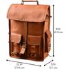 18" leather satchel tablet bag laptop case office briefcase messenger gift for men computer distressed shoulder bag