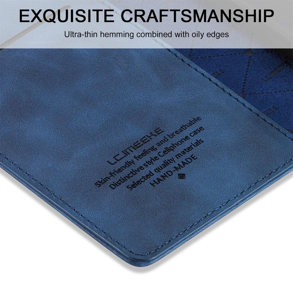LC.IMEEKE Magnetic Phone Case for iPhone 15,Microfiber Leather Stand Wallet Cover
