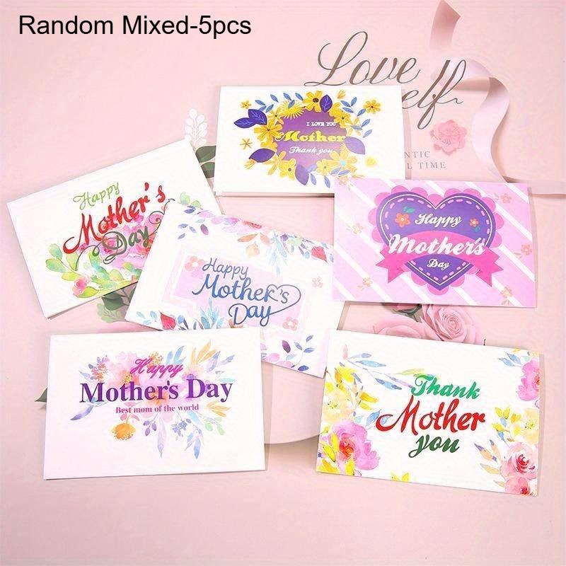 

5pcs Creative Mother s Day Cards Teacher s Day Thank-You Cards Blessing Cards Birthday Thank-You Cards for Fresh Flower Shops