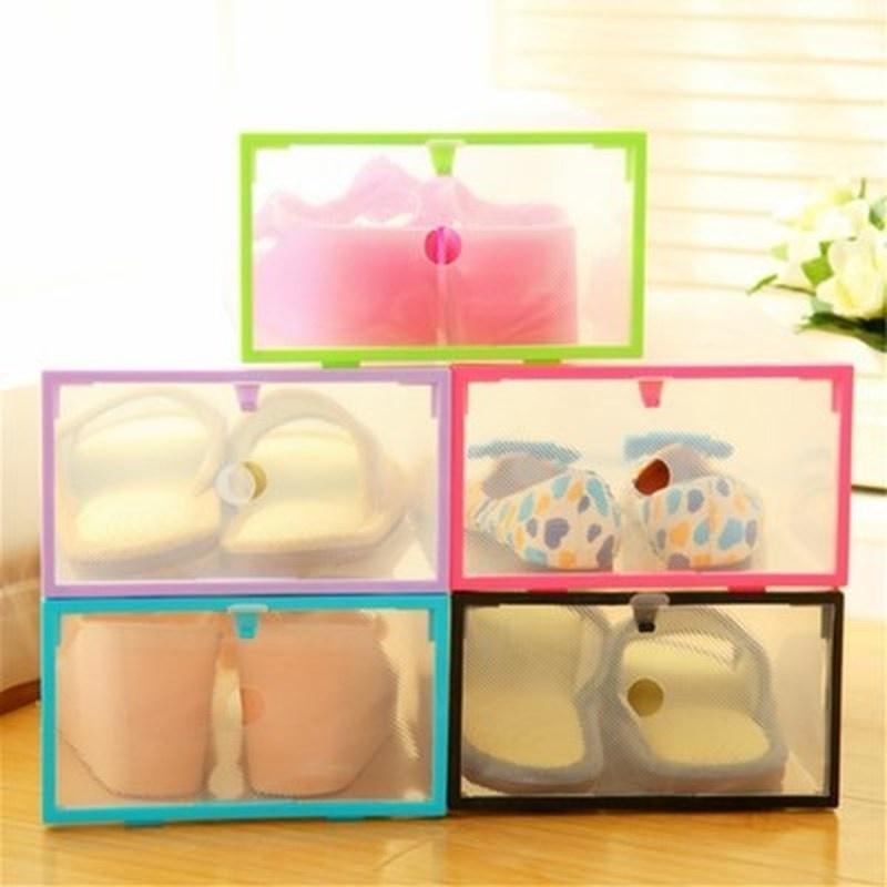 Scatola Trasparente Portaoggetti Organizer per Scarpe in Plastica Antipolvere Resistente all'Umidità 1 pz