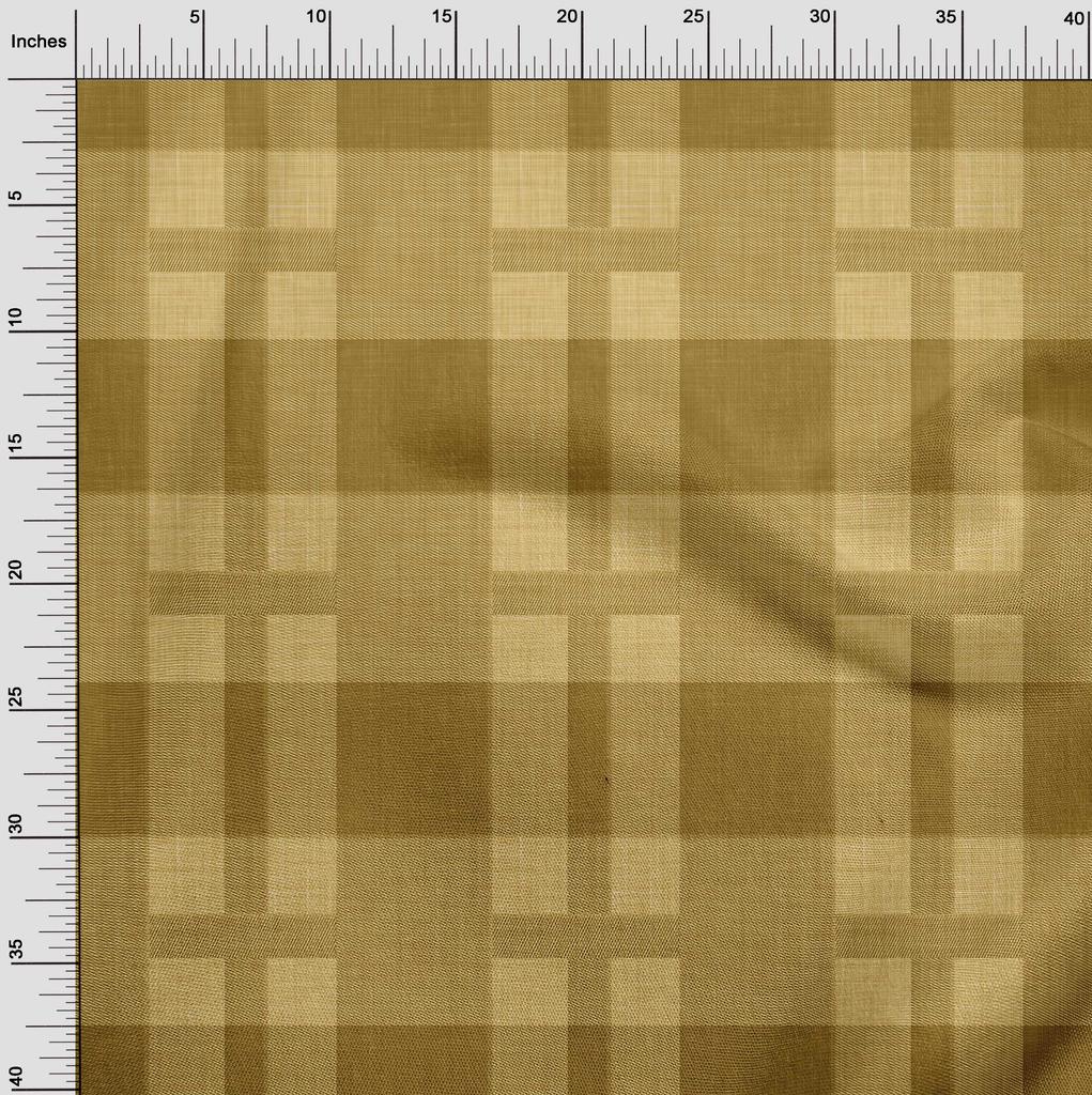 oneOone Cotton Flex Dark Mustard Fabric Check Sewing Craft Projects Fabric Prints By Yard 40 Inch