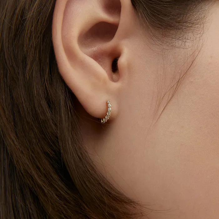 _Silver 925 Shining 4-Prong One-Touch Earrings LSE88