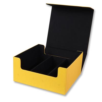 Hogodas Magnetic Loader Storage Holds Up To 90 Deck Trading Card Storage Made of PU Large Compatible with Card Yellow Case, 35pt, Cards, Case, Case,