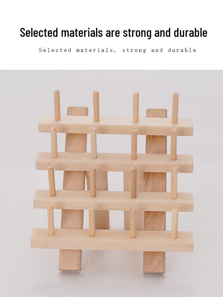 Creative Wooden Folding Thread Spool Rack - Holds 46 Spools/Bobbins for Sewing and Storage