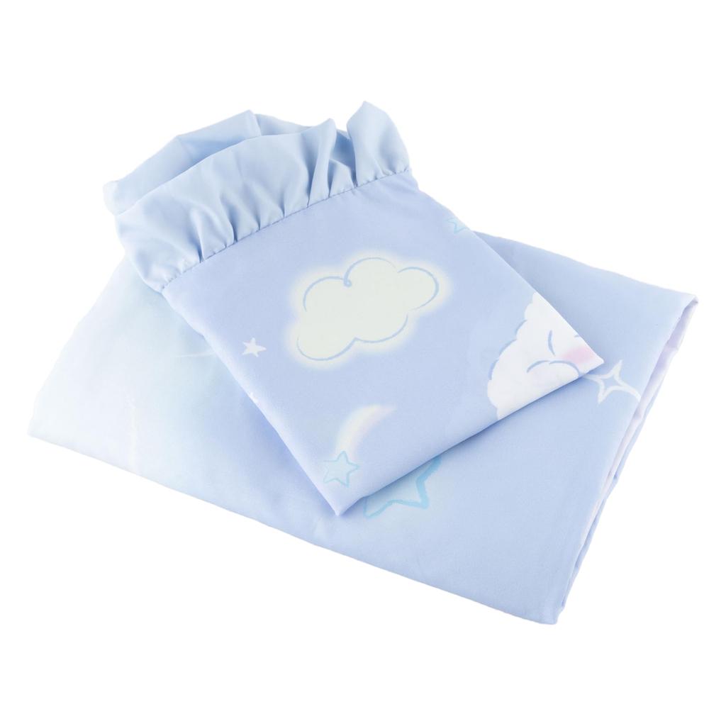MORIPiLO (Morishita) Sanrio Bettbezug und Kissenbezug Set mit Rüschen, Einzelgröße (Cinnamoroll, Weicher Pfirsichhautstoff), Blau, 150x210cm, Niedliche Artikel