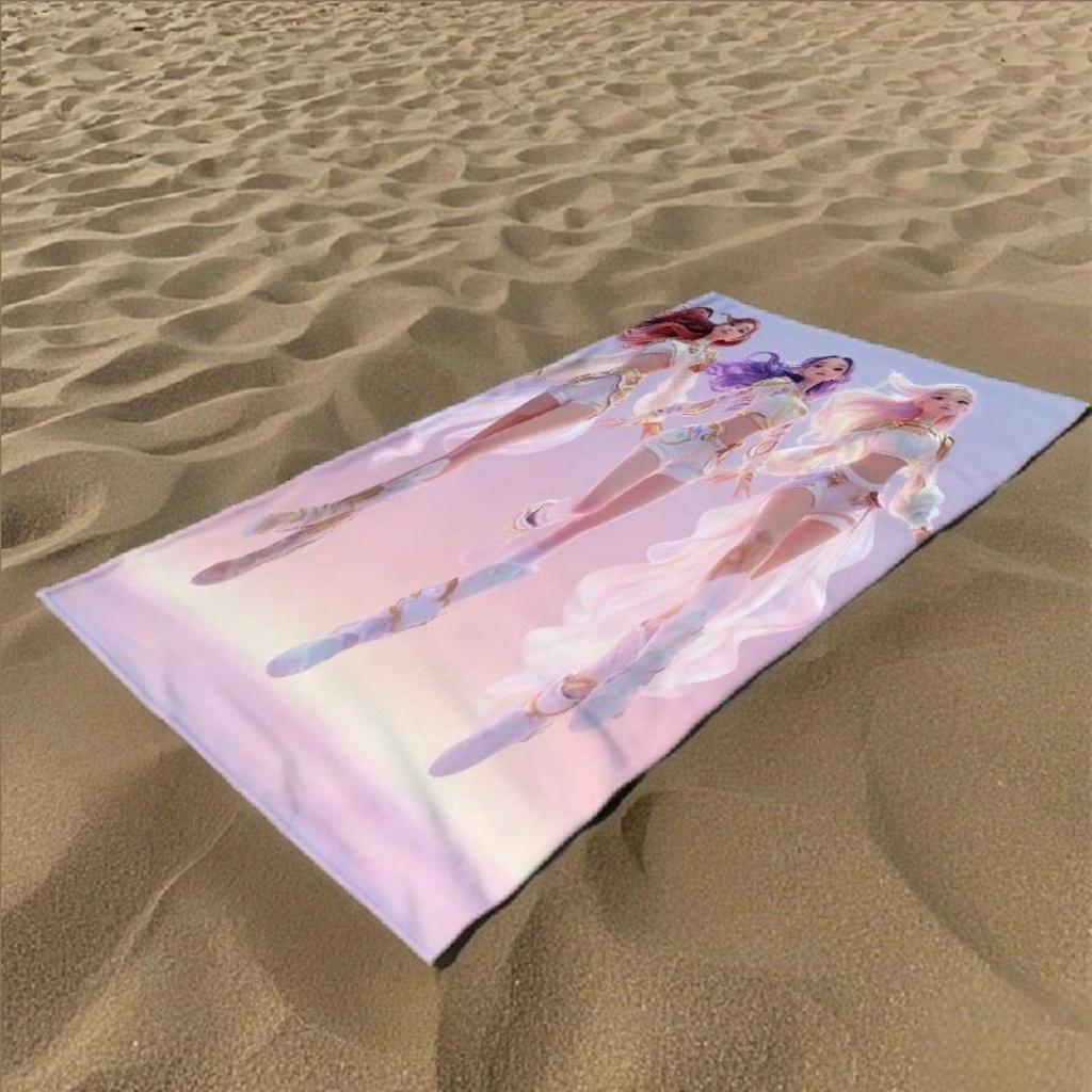 1 Piece Female Warrior Inspired Printed Beach Towel Beach Towel Sun Protection Towel Bath Towel Dual Use Outdoor