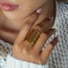 Youthway Minimalist Hollow Geometric Rings For Women  Gold Plated Stainless Steel Rings Simple Fashion Jewelry Birthday Gift