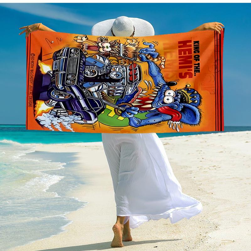 Rat Fink Power Fashion Beach Towel: Ideal for Summer Adventures Soft, absorbent and quick drying suitable for swimming and bathing