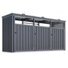 YODOLLA Outdoor Trash Can Storage Shed,  Metal Garbage Storage for 3 Cans, Heavy Duty & Waterproof for Garden & Patio