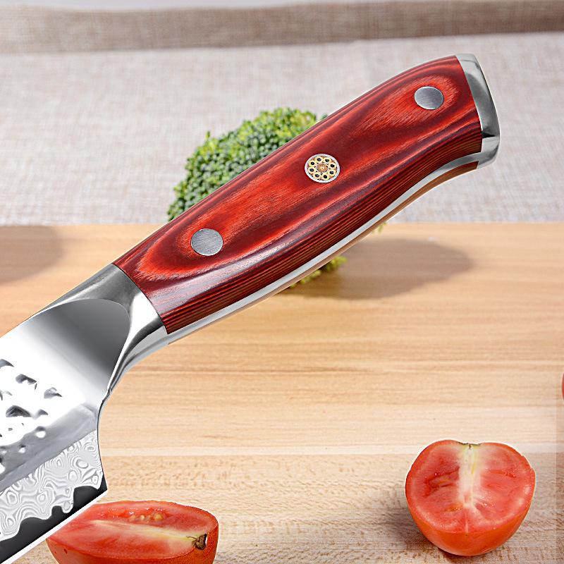 8palcový kovaný nůž z damaškové oceli kuchyňský nůž na vaření ve westernovém stylu nůž na krájení kuchyňský nůž s víceúčelovým vzorem kladiva kuchyňský nůž