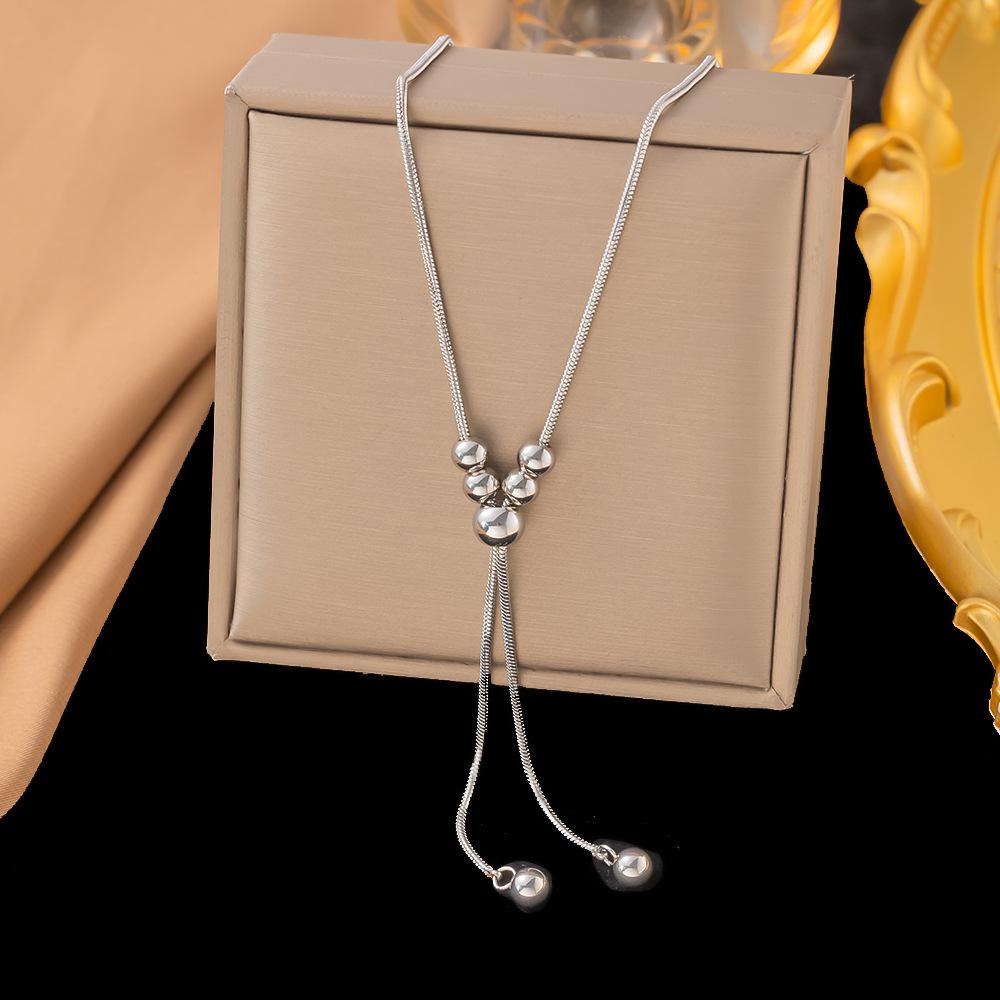 

Stainless Steel Heart Pendant Necklaces Women Baroque Pearl Y Shape Necklaces Simple Trendy No Fade Party Jewelry Accessories