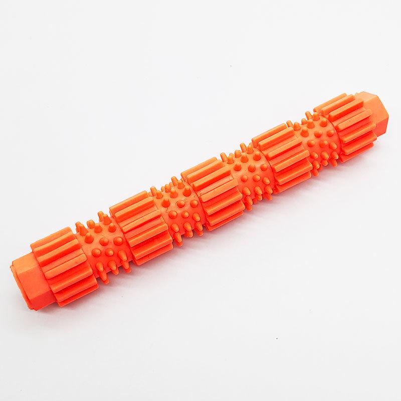 TPR Chew Stick for Dogs: Teething, Teeth Cleaning, Food Dispensing, Spiky Puzzle, Small Size.