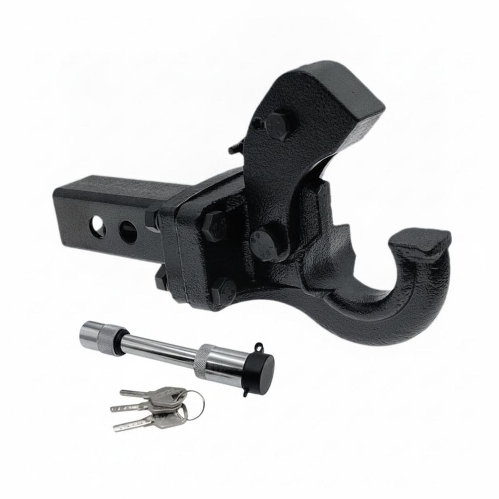 Textured Tow Hitch Attachment Heavy-Duty Construction, Arm with Hook,