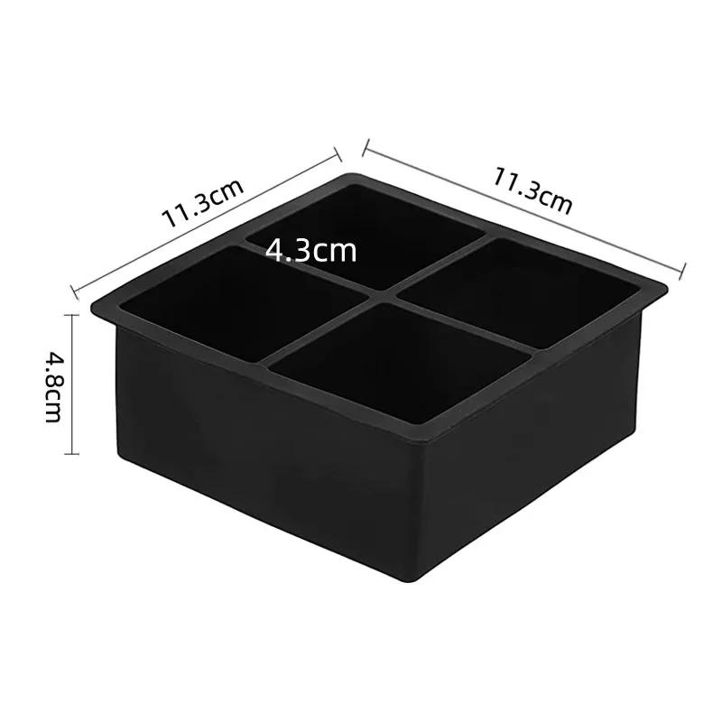 4/6/8/15 Grid Big Ice Tray Mold Giant Jumbo Large Food Grade Silicone Ice Cube Square Tray Mold DIY Ice Maker