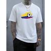 Men Football Colombia Printed Tshirt Casual Round Neck Short Sleeve Summer Knitted Geometric Pattern Men
