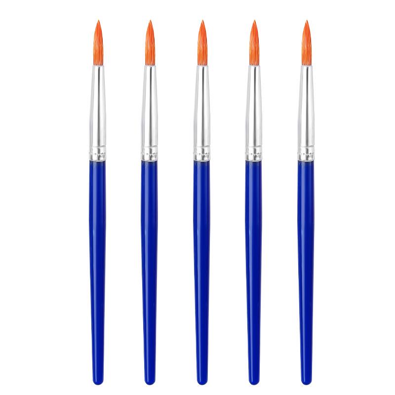 Nylon Flat Head Children s Paintbrush with Plastic Handle for Gouache and Watercolor