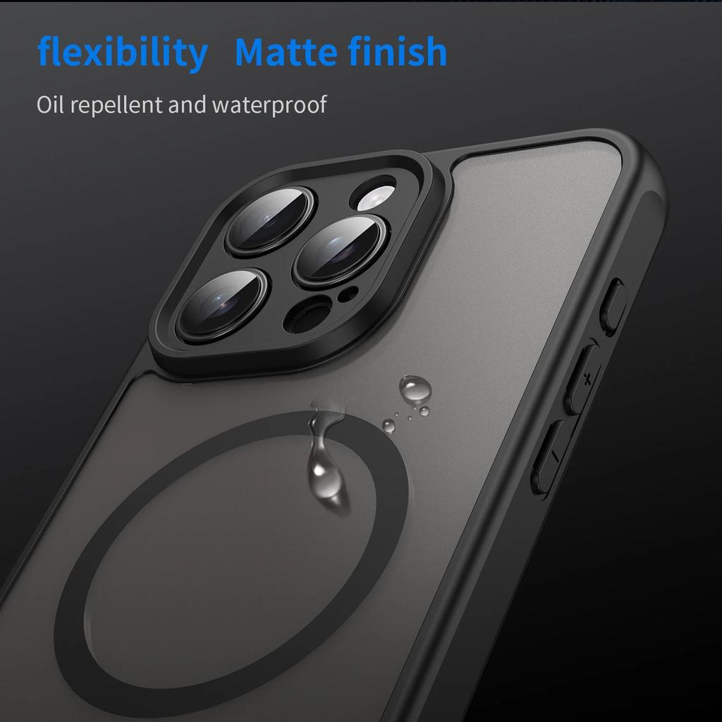 Für Magsafe Magnetisches Kabelloses Laden Mattes Etui für iPhone 16 15 14 13 12 Pro Max Plus Funda Stoßfest Matte Rückseite Coque