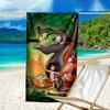 Proof Beach Towel with a The Jungle Book Pattern - Soft,absorbent,quick-drying,machine Washable - Perfect for Swimming,camping,bathing