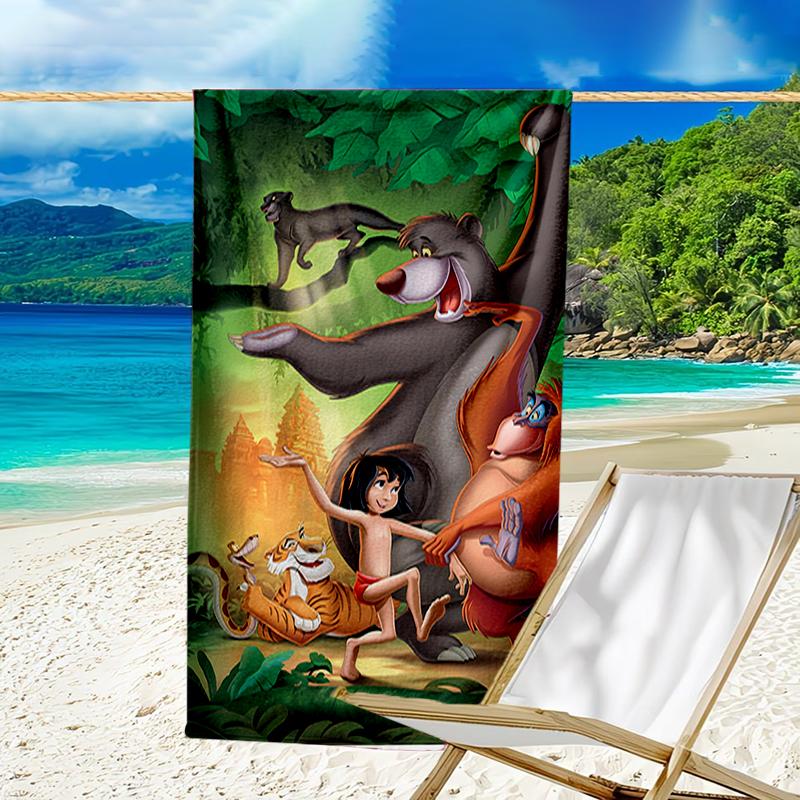 Proof Beach Towel with a The Jungle Book Pattern - Soft,absorbent,quick-drying,machine Washable - Perfect for Swimming,camping,bathing