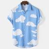 New summer casual hot sale D printing short-sleeved shirt Hawaiian shirt men's vacation seaside source
