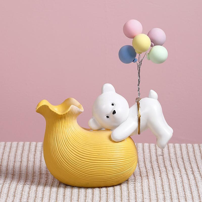 Bear vases Flower Decorations Household Ornaments Home Living Room Decor Accessories Interior Office Desktop Decor Gift