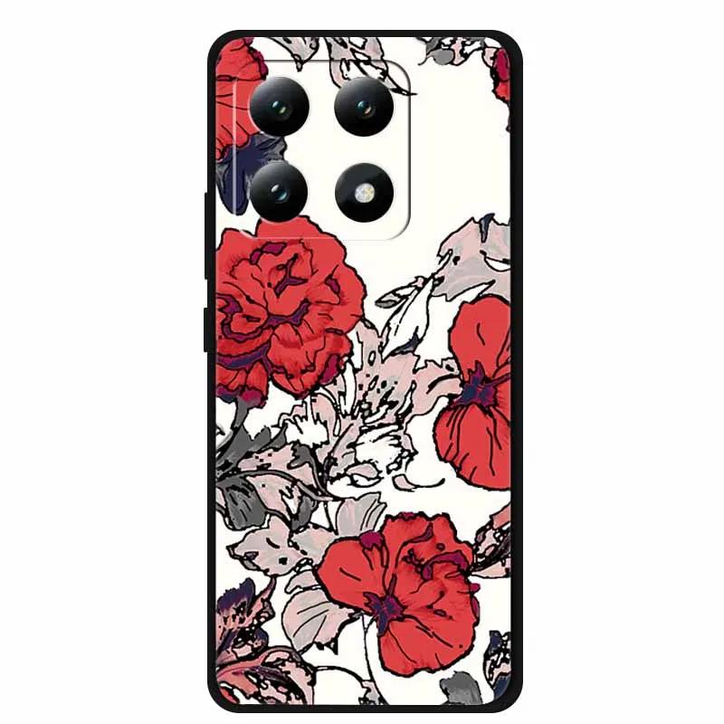3D Flowers Case For Xiaomi 17 pro max Coque Relief Embossed Blossoms Funda Silicone Soft Back Phone Cover For Xiaomi17 TPU Para