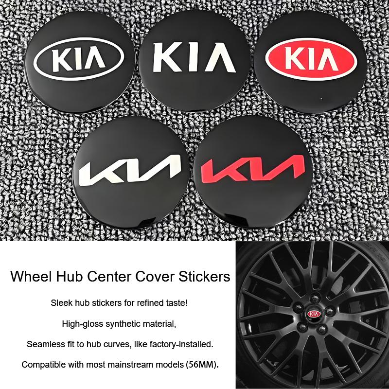 ASANRJ1 4Pcs 56mm Car Badge Wheel Hub Center Cover Stickers For KIA GT-Line Rio 4 Ev3 ev6 Niro Stonic Sportage Ceed Picanto Forte Soul