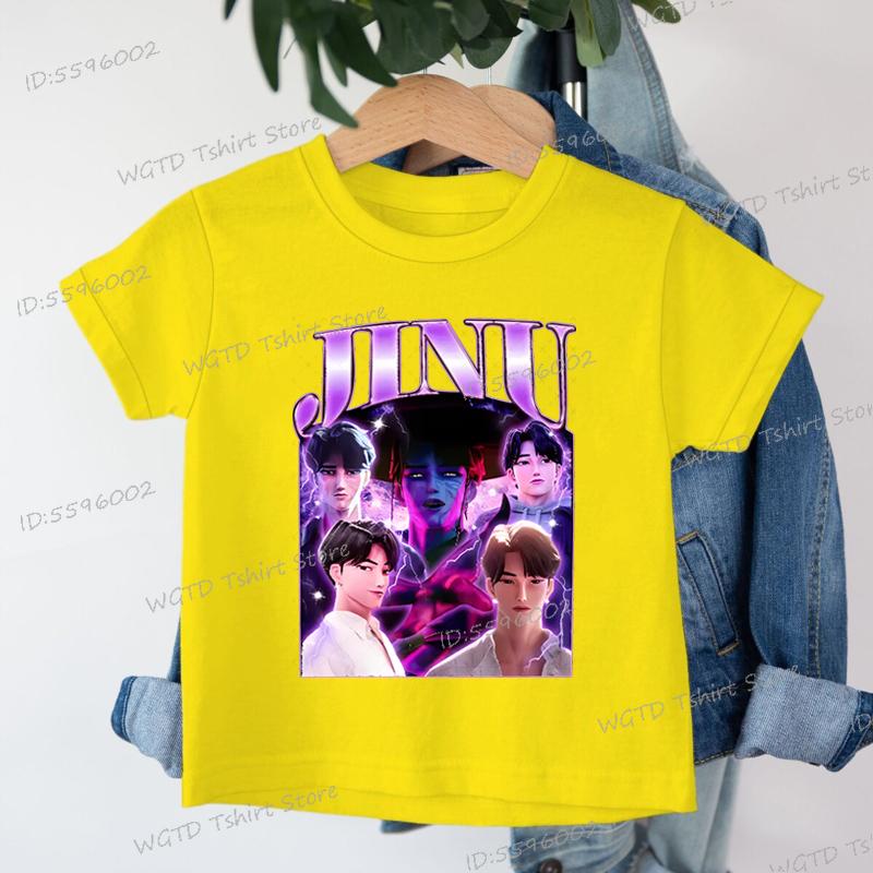 Dívčí Chlapecká Bavlněná Trička Topy Jinu Kpop Lovci Démonů Tričko Letní Dětské Oblečení 2025 Filmová Móda Batole Krátký Rukáv Topy