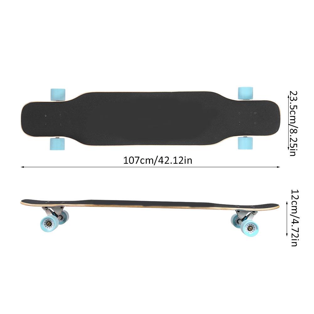 Maple Wooden Professional Longboard Strong Loading Anti-skid Deck Four Wheel Sports for Teenager(Heart )