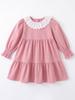 2026 Autumn Korean-Style Children's Long Sleeve Dress with Ruffle Lace Collar – Sweet Pure Cotton Cake Skirt for Girls
