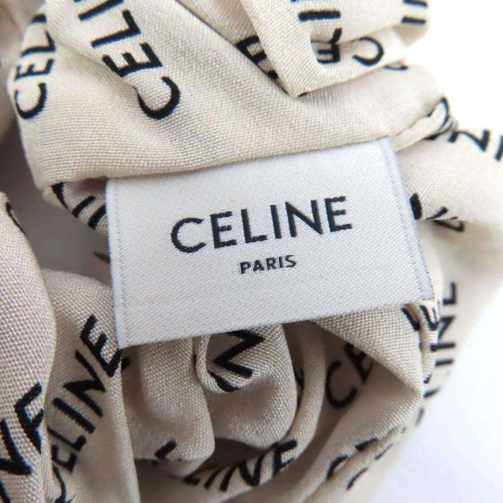 Great CELINE hair accessory Ivory silk Women 46Y352SIB Used