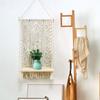 Wall Hanging Shelves Plant Shelf Rope Wooden Hanging Storage Floating Shelves Macrame Wall Hanging Shelf For Bedroom Bathroom Living Room