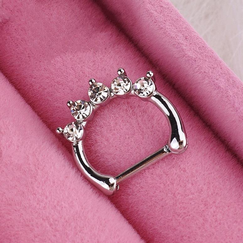 Heart Pearl Nose Rings Pointed Cone Love Lip Pierced Horseshoe Ring Skull Butterfly Nose Septum Piercing Earrings Tragus Jewelry