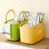 Large Capacity Beach Bag Plastic Bath Basket Portable Bathroom Storage Basket