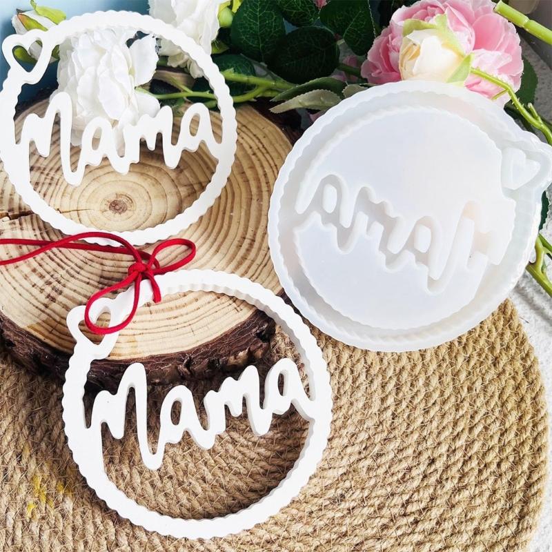 MAM Lettering Silicone Pendant Molds for Candle Soap Hanging Ornament Epoxy Resin Silicone Molds Gypsum Silicone Molds
