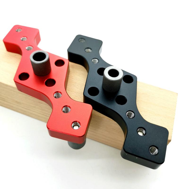 Holzbearbeitung 6/8/10mm Vertikales Taschenloch-Bohrschablone Selbstzentrierender Dübelbohrführung Stift-Befestigung Gleitende Bohr-Stanzführung Set