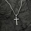 Unisex European & American Hip-Hop Diamond Cross Necklace: Trendy Streetwear Chain for All-Match Style