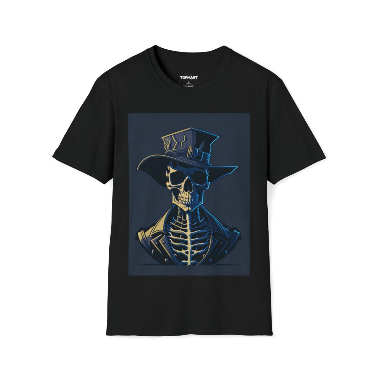 Halloween Spooky Skeleton Skull Unisex Softstyle T-Shirt S