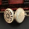 10pcs/lot Fashion Exquisite Relief Chain Quartz Pocket Watch Bronze Pendant Clock Kids Boy Girl Gifts Necklace Watches