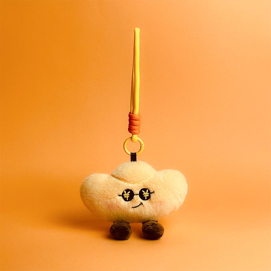 Adorable Plush Food Keychain Set: Cake, Hamburger, French Fries, Croissant, Baguette Dolls