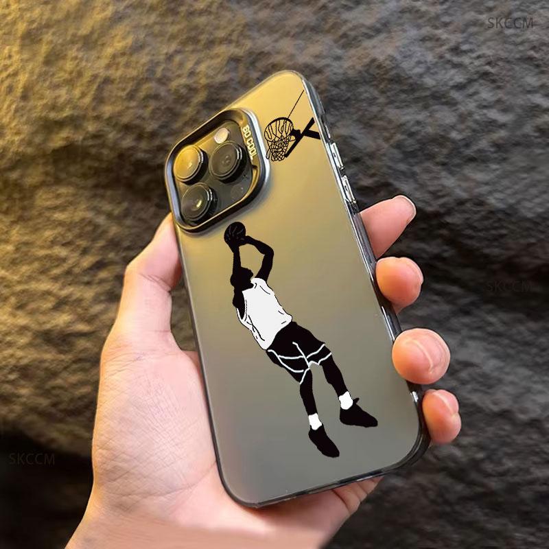 Basketball Player Plating Case For iPhone 11 13 12 14 15 16 Pro Max 13 15 Pro XS XR XS 7 8 14 16 PLUS SE 2022 Shockproof Cover