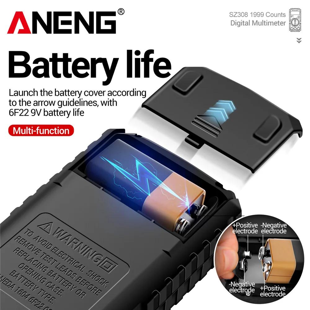 ANENG SZ308 Voltage Current Resistance Multimeter Tester Tools 1999 Count Digital Multimeter AC/DC High-Precision Multi-function