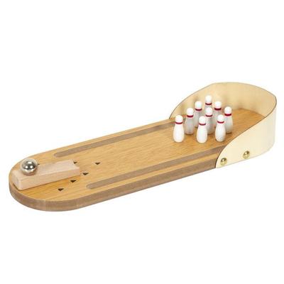 Jeu de bowling de bureau - MISTER GADGET - En bois - Marron et Blanc